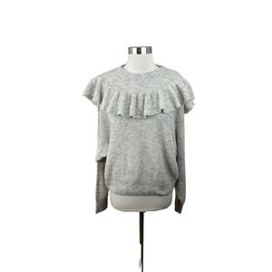 Holebrook Sweden L Gray Ruffle Mohair Merino Wool Sweater